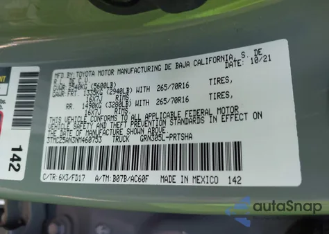 2022 Toyota Tacoma Trd Off Road z USA, uszkodzony, nr VIN 3TMCZ5AN3NM460753